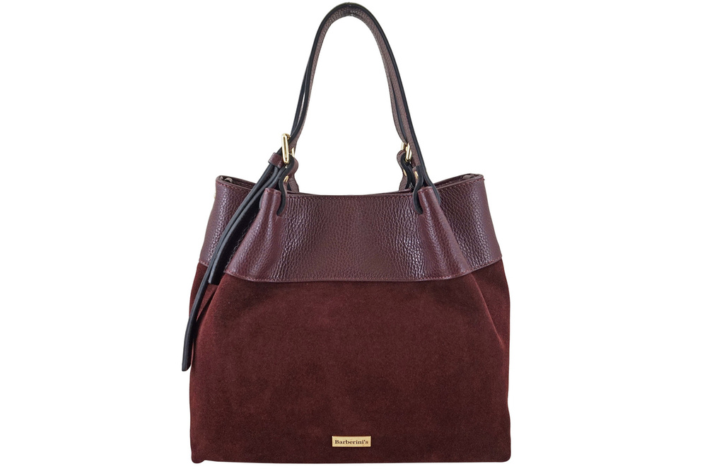 Torebka ze skóry naturalnej damska Barberini's 1028-5 shopper bordowa - cecha produktu