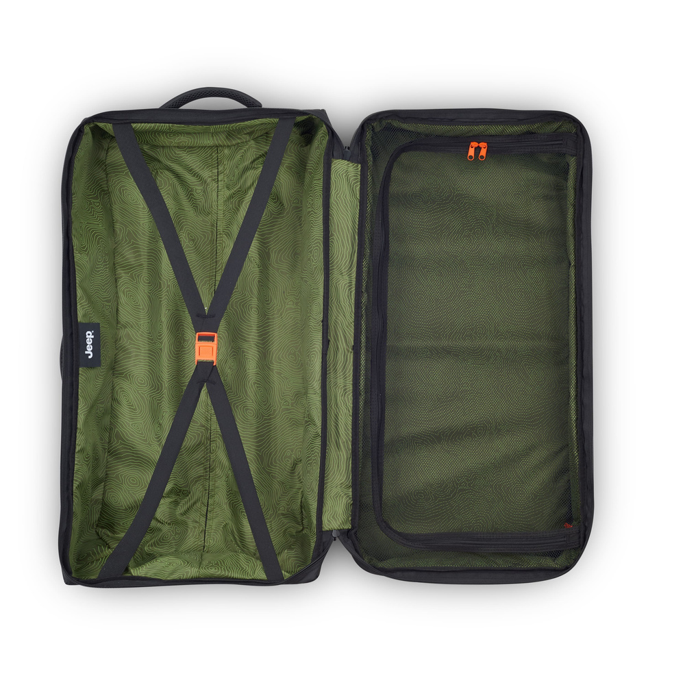 Torba podróżna z poliestru unisex Jeep by Delsey Paris JS007C na kółkach czarna - cecha produktu