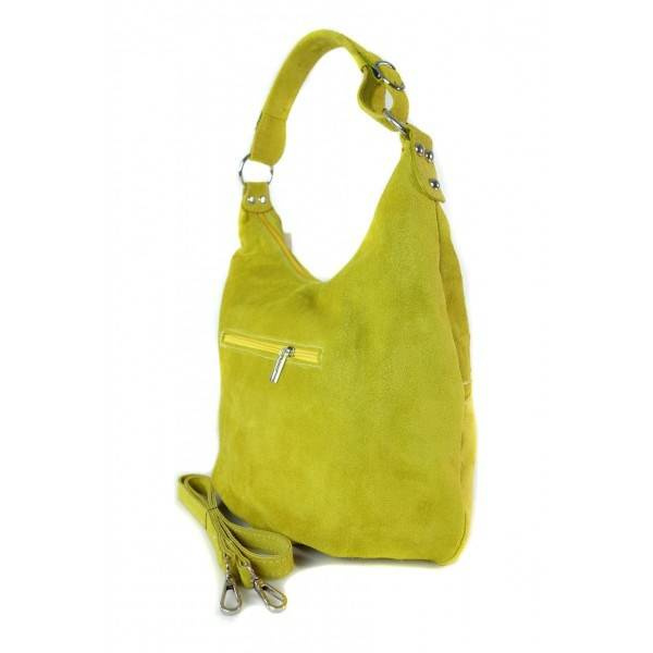 Torebka skórzana zamszowa damska Vera Pelle W345GL2 shopper bag A4 żółta - cecha produktu