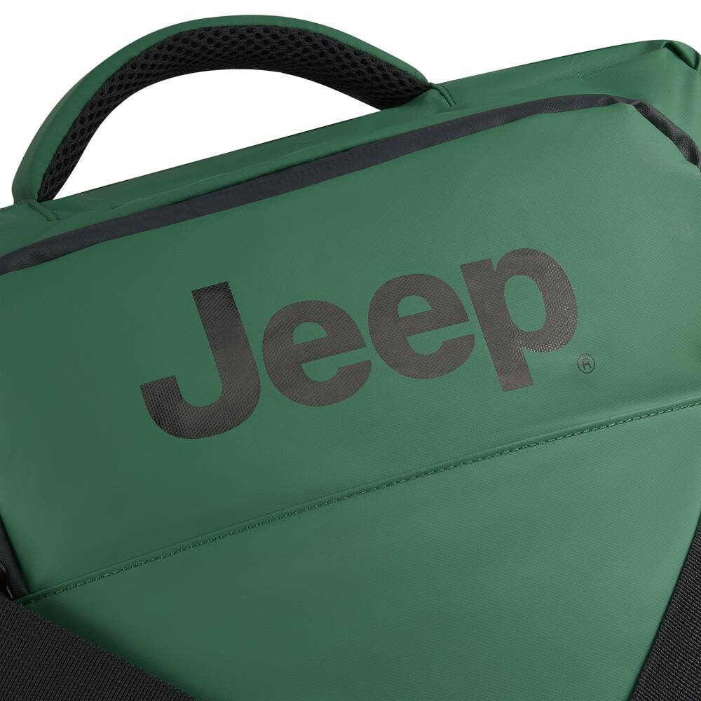 Torba podróżna z materiału unisex Delsey Jeep walizka na kółkach mała zielona - detal wykończenia i materiału