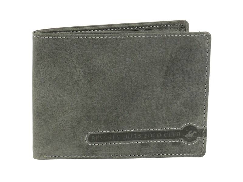 Skórzany portfel męski poziomy szary - Beverly Hills Polo Club BH-391 BL - cecha produktu