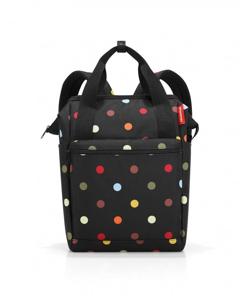 Plecak z materiału unisex Reisenthel RJR7009 miejski średni czarny w kropki - cecha produktu