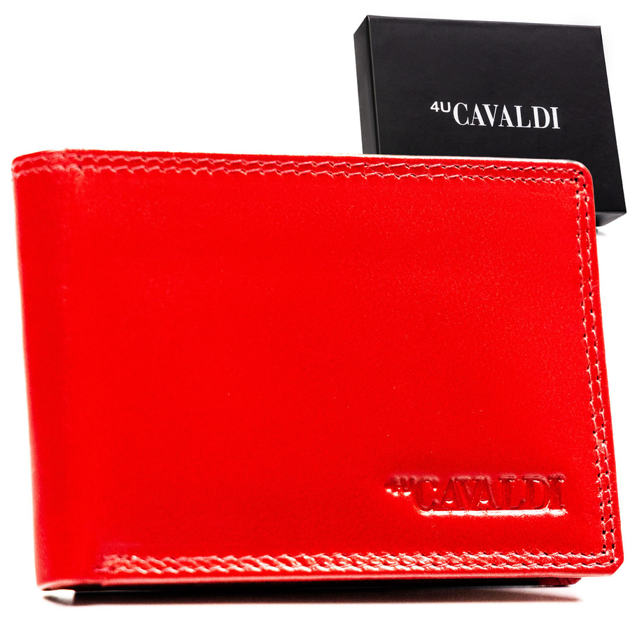 Czerwone etui na karty 4U Cavaldi CW1017-LGV gładkie