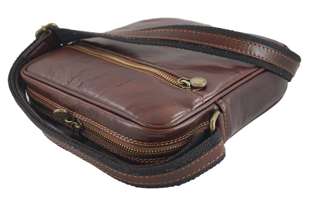 Torba ze skóry licowej męska Barberini's 865-6 casual brązowa - cecha produktu