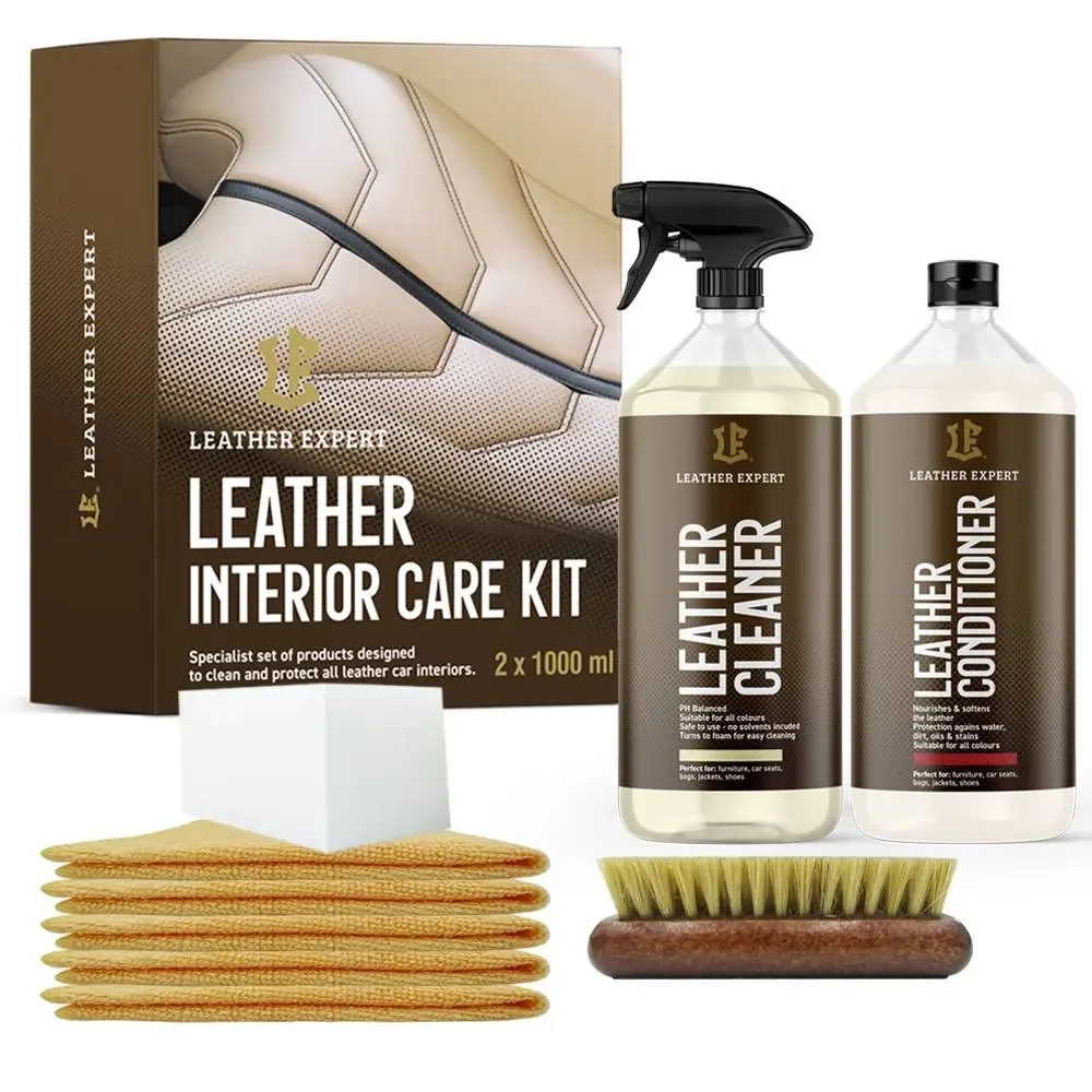 Zestaw do skóry Leather Expert - pudełko Leather Interior Care Kit z zawartością: dwie butelki 1000 ml, szczotka