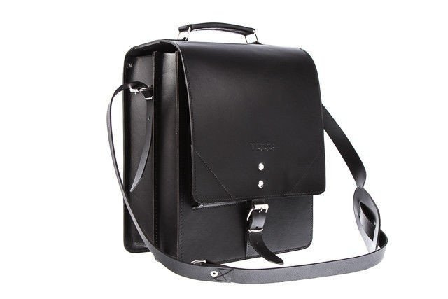 Torba skórzana juchtowa unisex VOOC P37 listonoszka raportówka A4 czarna - cecha produktu