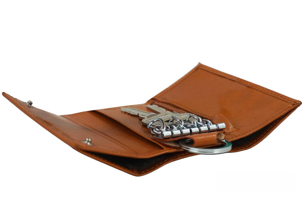 Etui na klucze ze skóry naturalnej unisex Barberini's 7023-12 małe camel brąz - cecha produktu
