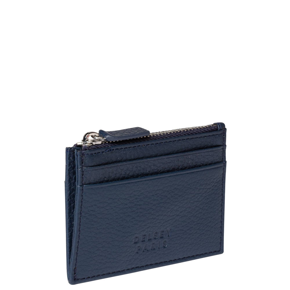 Portfel skórzany unisex Delsey Le Cuir Grainé slim wallet na karty granatowy - cecha produktu