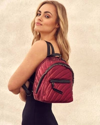 Mały pikowany plecak damski czerwony plecaczek - David Jones 5834-3