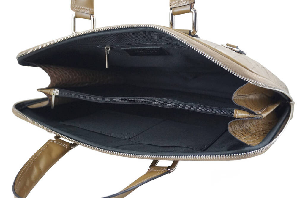 Torba ze skóry naturalnej damska Barberinis 118/1-9 na laptopa A4 croco ciemnobeżowa - cecha produktu