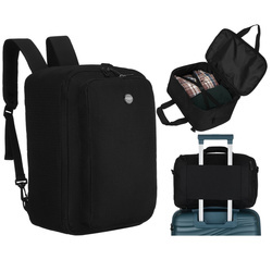 Plecak podróżny unisex z poliestru 2w1 torba Peterson WRONA duży czarny