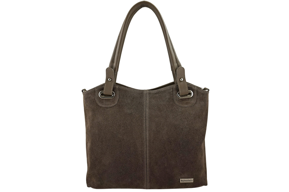 Torebka z naturalnej skóry i zamszu damska Barberini's 982/1-9 shopper A4 ciemnobeżowa - cecha produktu