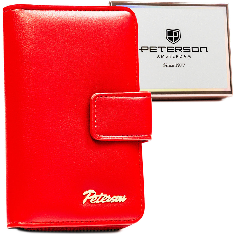 Czerwony portfel Peterson POR-02-PU pionowy