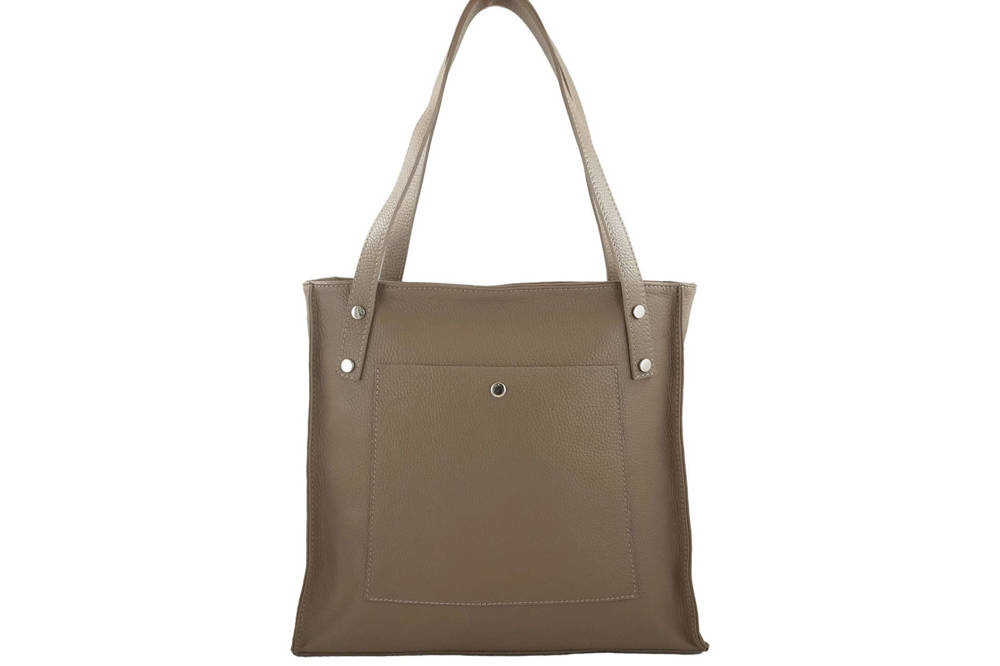 Torebka ze skóry naturalnej damska Barberini's 914-9 shopper bag A4 ciemnobeżowa - cecha produktu