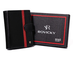 Skórzany portfel męski pionowy z zapięciem RFID — Rovicky N62L-RVTP-3067