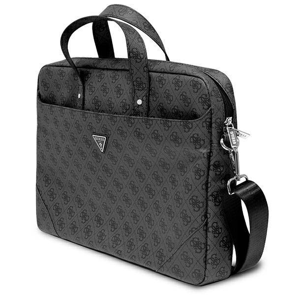 Torba z eko skóry damska Guess Saffiano 4G Triangle na laptop 16 czarna - cecha produktu