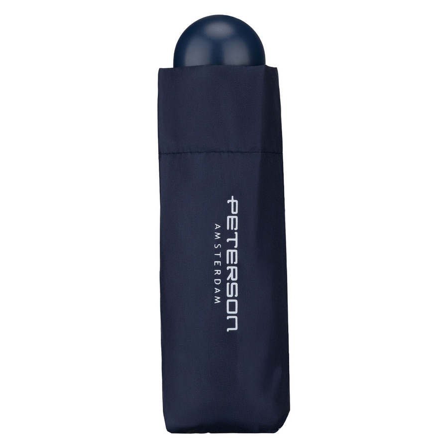 Granatowy parasol Peterson UMB-03T złożony w pokrowcu