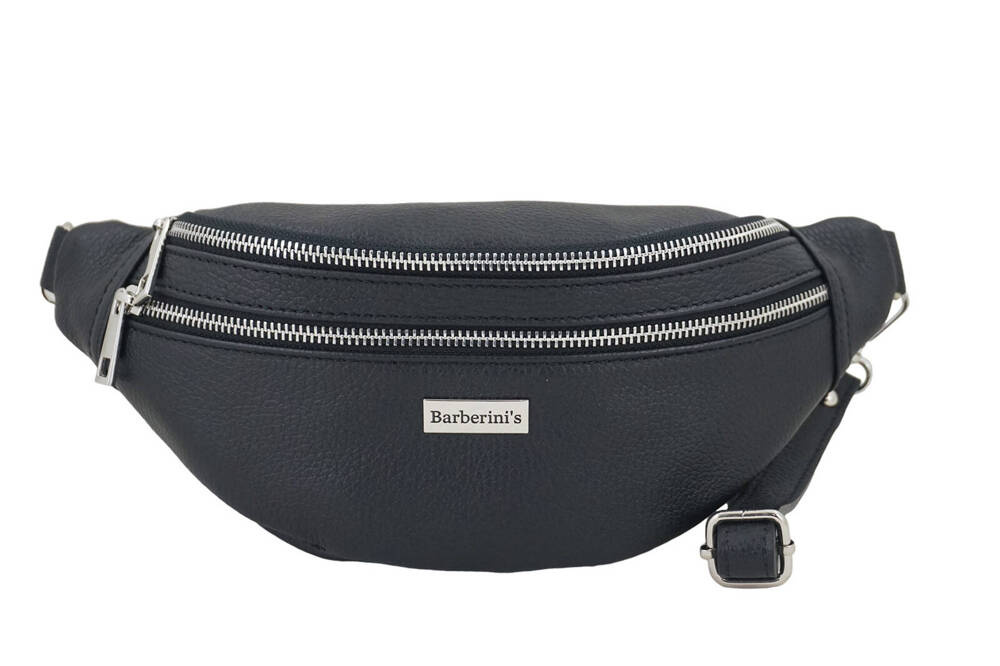 Saszetka z naturalnej skóry damska Barberini's 985-1 nerka crossbody czarna - cecha produktu