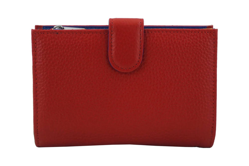 Portfel ze skóry licowej damski Barberini's D-8346-13 z zapięciem RFID czerwony - cecha produktu