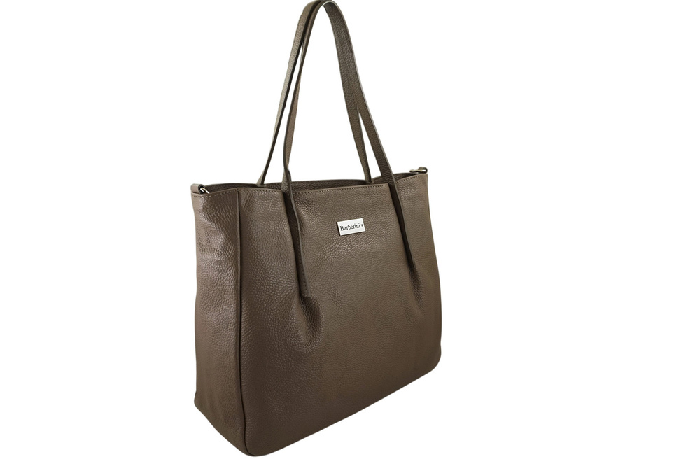Torebka ze skóry licowej damska Barberini's 995-9 shopper A4 ciemnobeżowa - cecha produktu