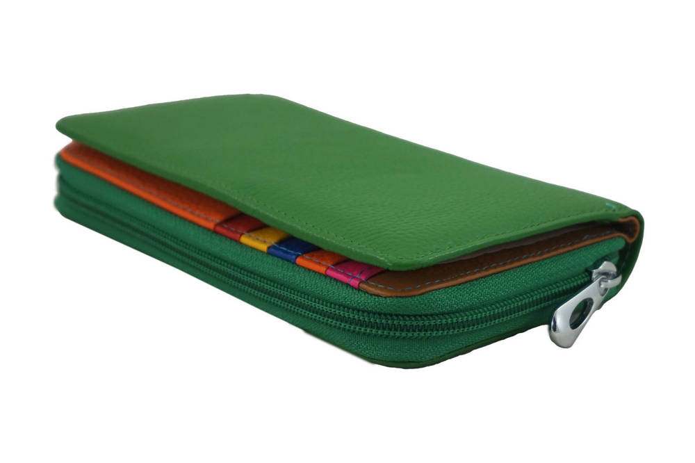 Portfel ze skóry naturalnej damski Barberini's D-8601-38 podłużny zielony - cecha produktu