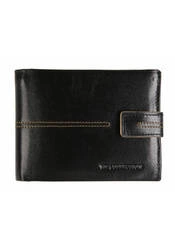 Skórzany portfel męski z zapięciem poziomy czarny Vip Collection London2 36 BL