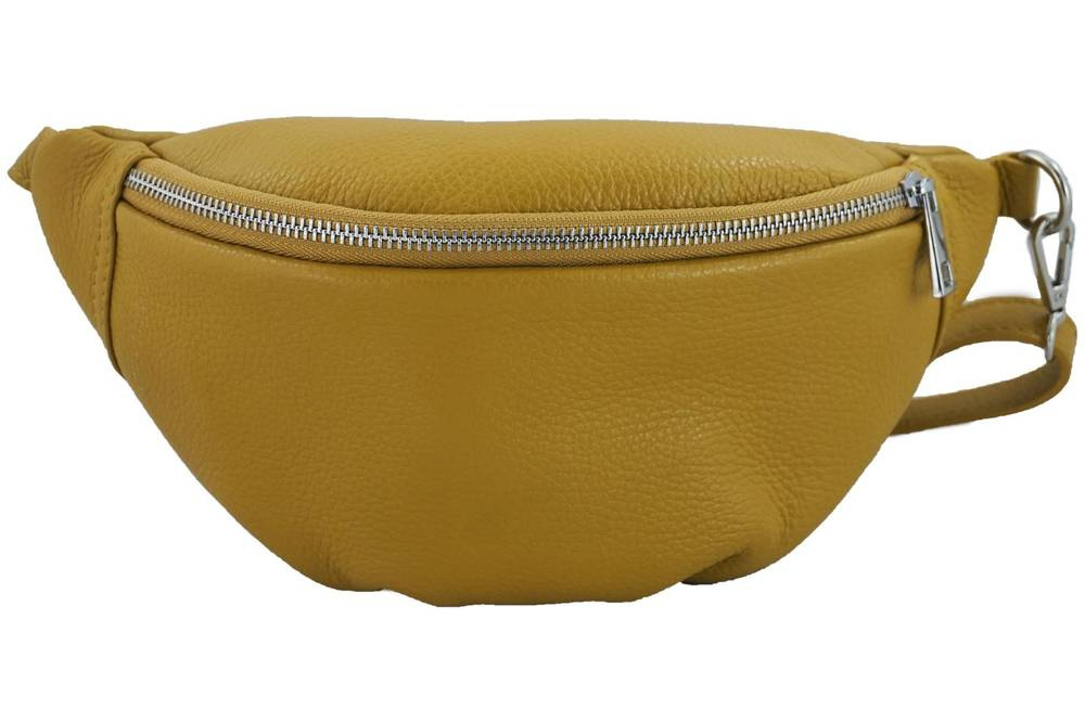 Saszetka z naturalnej skóry damska Barberini's 796-43 nerka casual ciemnożółta - cecha produktu