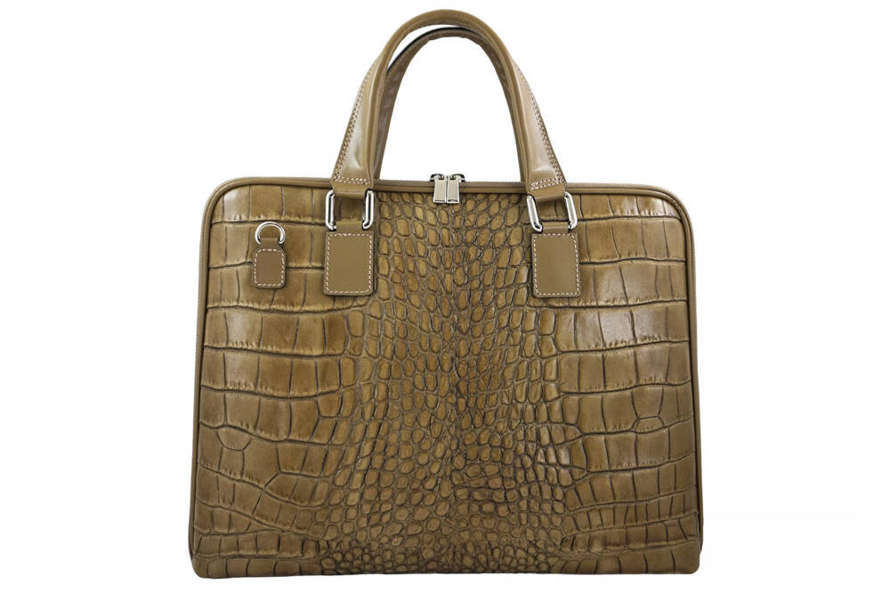 Torba ze skóry naturalnej damska Barberinis 118/1-9 na laptopa A4 croco ciemnobeżowa - cecha produktu