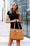 Torebka damska shopper z eko skóry Peterson R-1907 camel