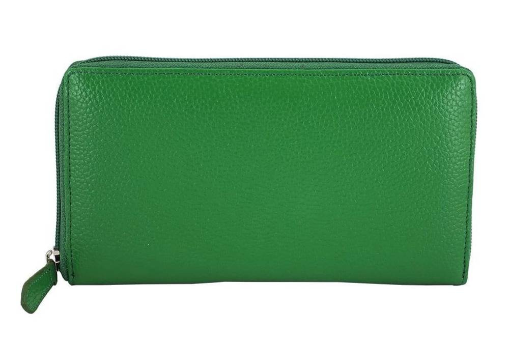 Portfel skórzany damski Barberini's D-8320-38 zamykany suwakiem zielony - cecha produktu
