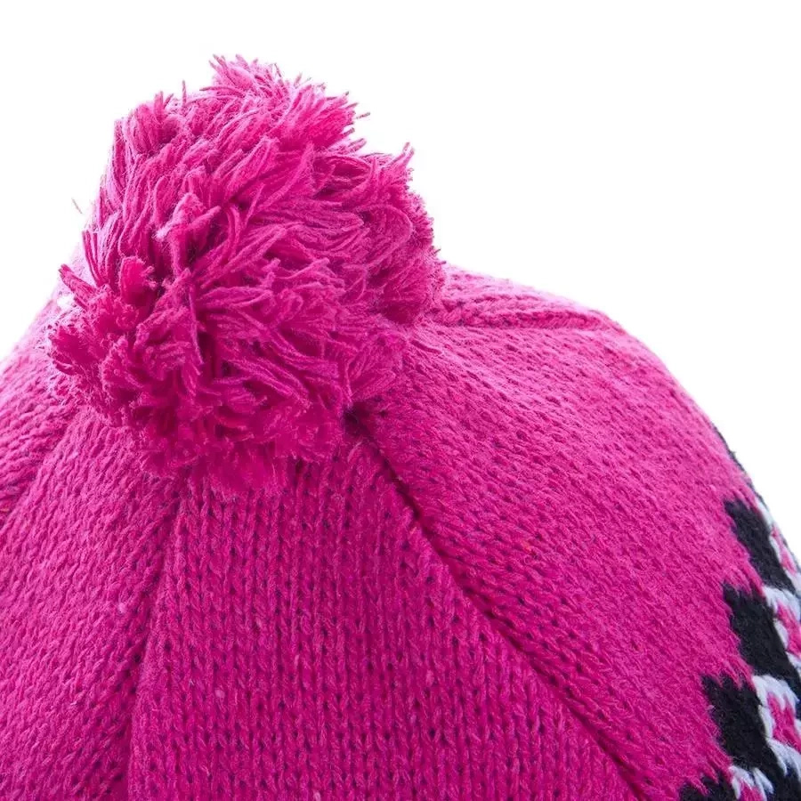 Czapka zimowa Inny 7147 różowa - różowy pompon, zbliżenie