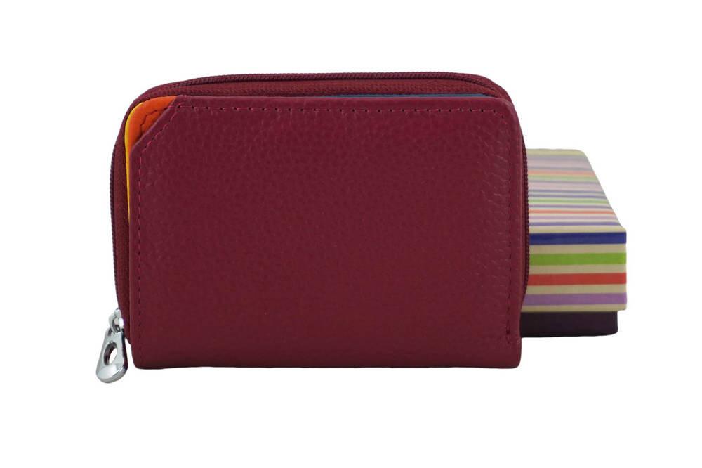 Portfel ze skóry licowej damski Barberini's D-8304-14 podwójny fuksja - cecha produktu