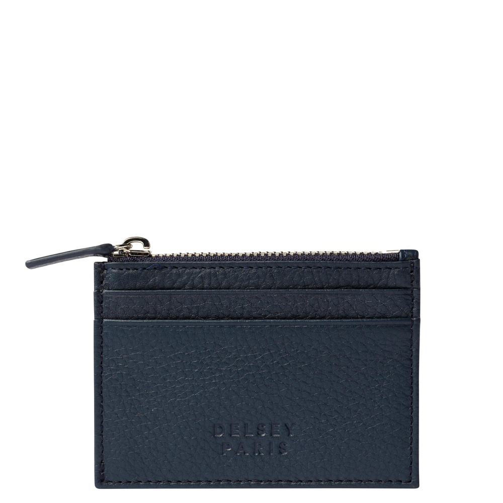 Portfel skórzany unisex Delsey Le Cuir Grainé slim wallet na karty granatowy - cecha produktu