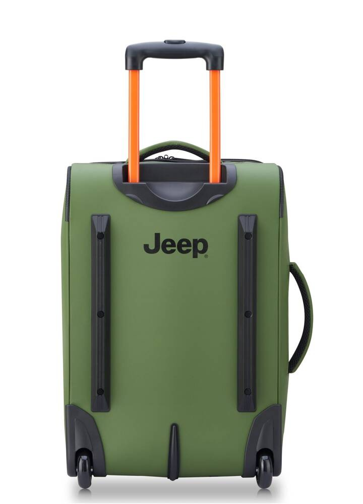 Torba podróżna z materiału unisex Delsey Jeep mała na kółkach zielona - detale i tkanina