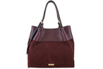 Torebka ze skóry naturalnej damska Barberini's 1028-5 shopper bordowa