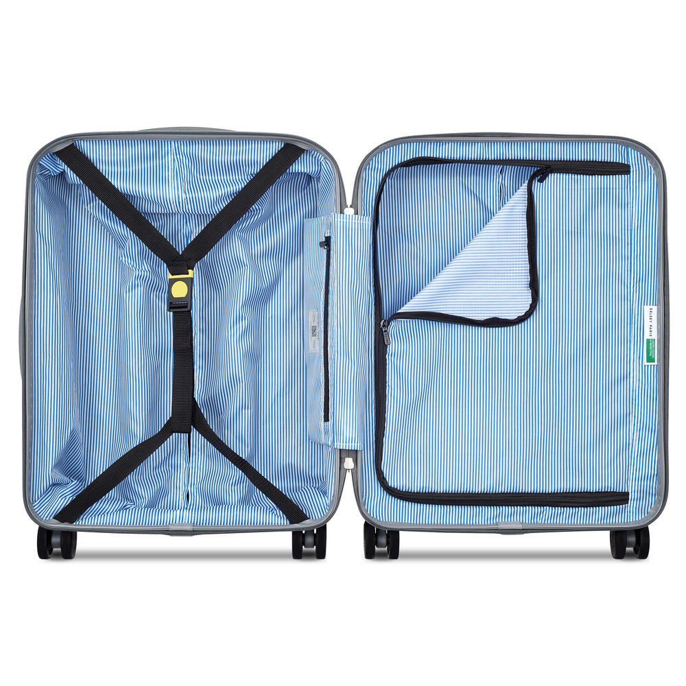 Walizka kabinowa z poliwęglanu unisex Delsey Benetton UCB twarda 55 cm różowa - cecha produktu