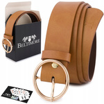 Pasek damski z klamrą skórzany Beltimore B86 100 cm camel