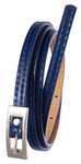 Skórzany pasek damski cienki eko skóra granatowy Cavaldi BB-CV-11 BLUE 110
