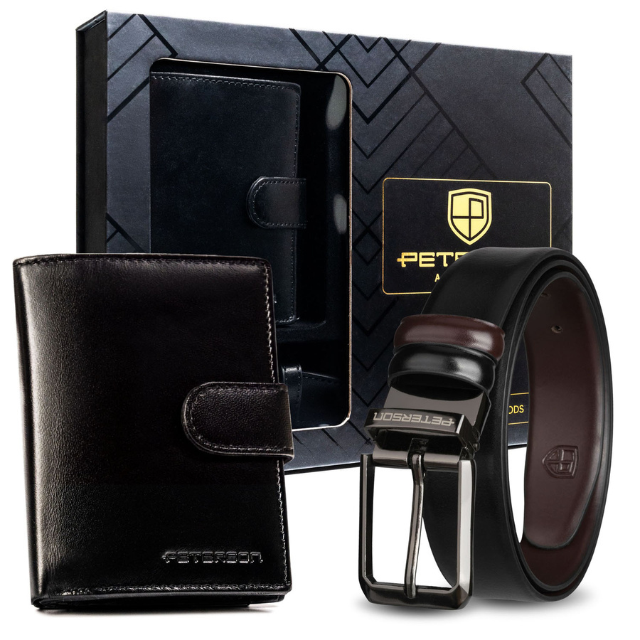 Czarny zestaw prezentowy Peterson 1549L-LK w pudełku