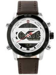 Zegarek męski sportowy Naviforce NF9097 srebrno-brązowy