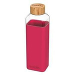 Butelka na wodę ze szkła unisex Quokka Storm prostokątna 700 ml bordowa