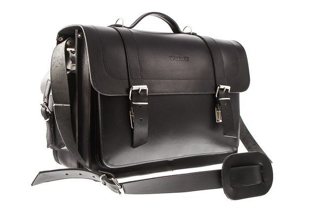 Torba skórzana z juchtu unisex na laptopa plecak 2w1  Vooc P23 A4 czarna - cecha produktu