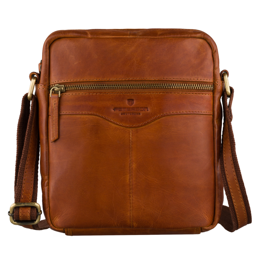 Torba ze skóry naturalnej męska Peterson 711-COW listonoszka crossbody mała brązowa - cecha produktu