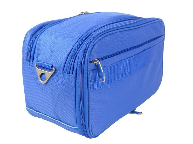 Mała torba podręczna materiałowa niebieska - Dielle 613 - ergonomia w podróży