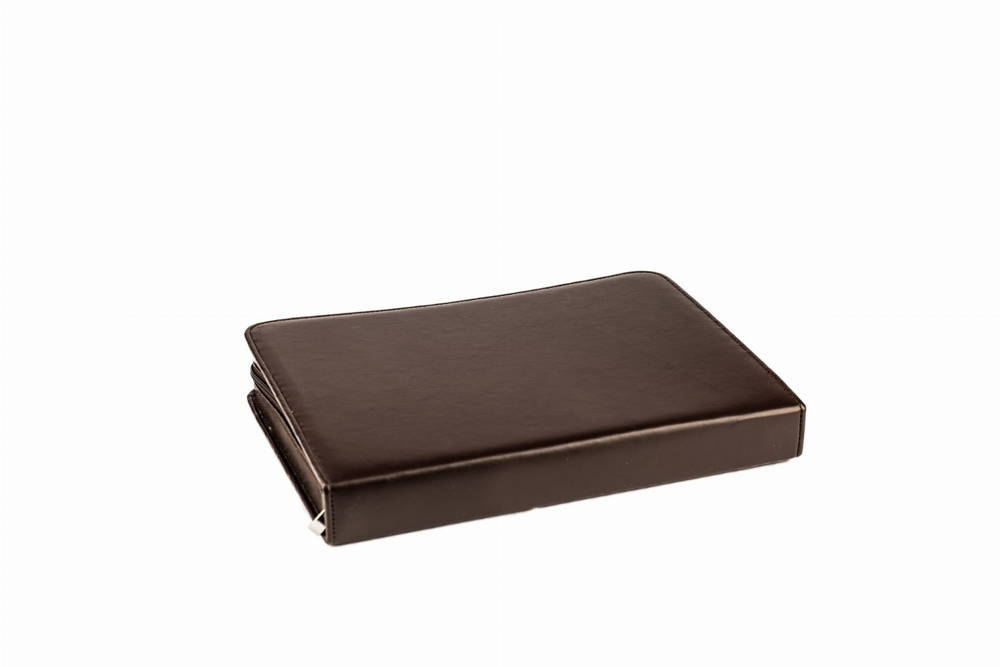 Aktówka ze skóry ekologicznej unisex Tizano BW03 teczka z przegródkami A4 czekoladowa - widok całości w stylu unisex