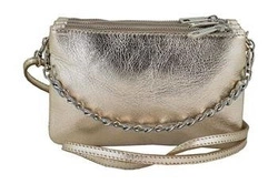 Skórzana listonoszka damska wizytowa torebka złota - Barberini's 172/3-17