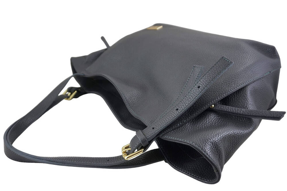 Torebka ze skóry naturalnej damska Barberini's 987-28 shopper A4 ciemnoszara - cecha produktu
