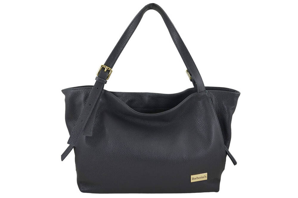 Torebka ze skóry naturalnej damska Barberini's 987-28 shopper A4 ciemnoszara - cecha produktu