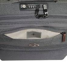 Walizka kabinowa materiałowa unisex Delsey Maubert mała miękka 45 cm antracytowa - wytrzymała tkanina i konstrukcja
