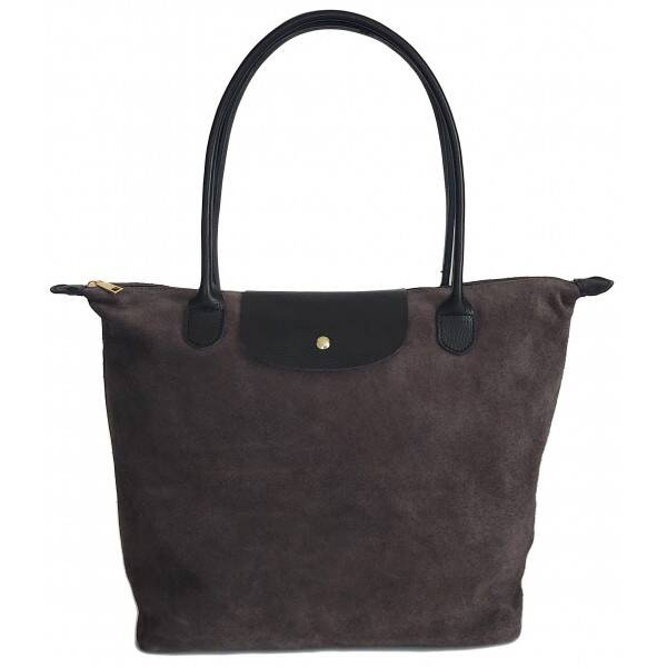 Torebka skórzana zamszowa damska Vera Pelle VKA41GN shopper XL A4 szara - cecha produktu